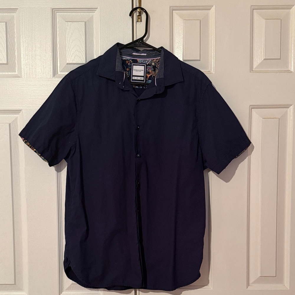 Robert Graham Dark Blue Casual Button Down Shirt